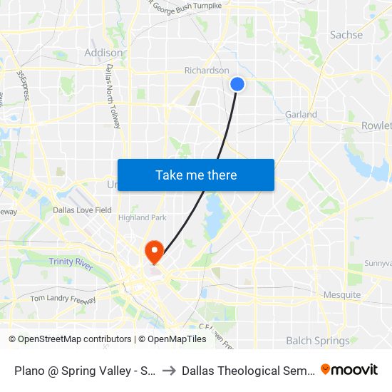 Plano @ Spring Valley - S - MB to Dallas Theological Seminary map