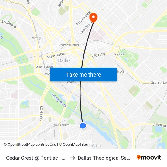 Cedar Crest @ Pontiac - N - FS to Dallas Theological Seminary map