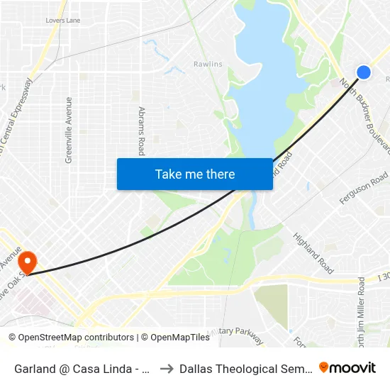 Garland @ Casa Linda - S - Ns to Dallas Theological Seminary map