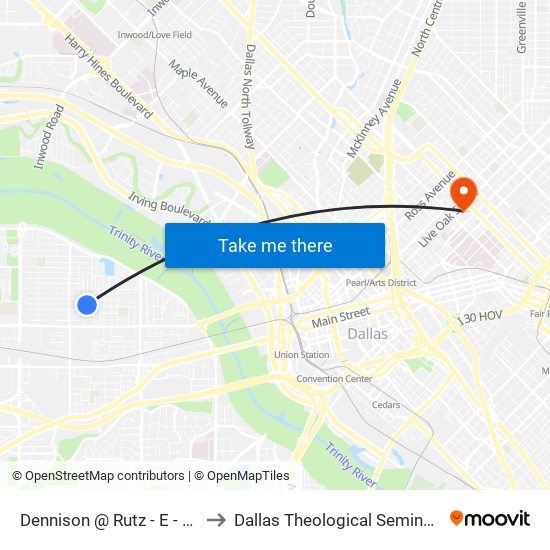 Dennison @ Rutz - E - Ns to Dallas Theological Seminary map