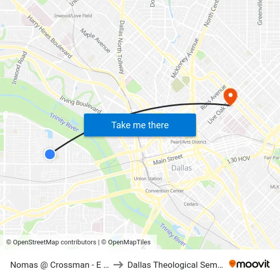 Nomas @ Crossman - E - MB to Dallas Theological Seminary map