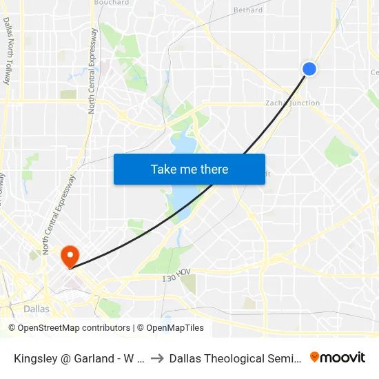 Kingsley @ Garland - W - FS to Dallas Theological Seminary map