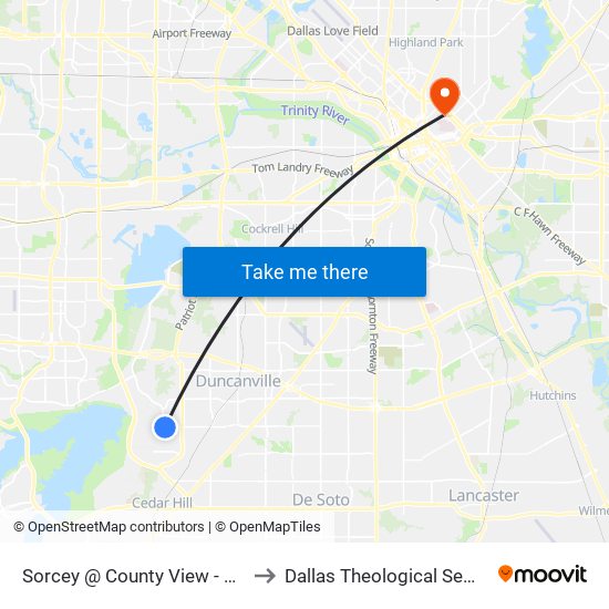 Sorcey @ County View - W - Ns to Dallas Theological Seminary map