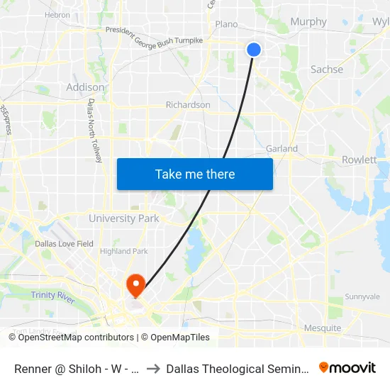 Renner @ Shiloh - W - FS to Dallas Theological Seminary map