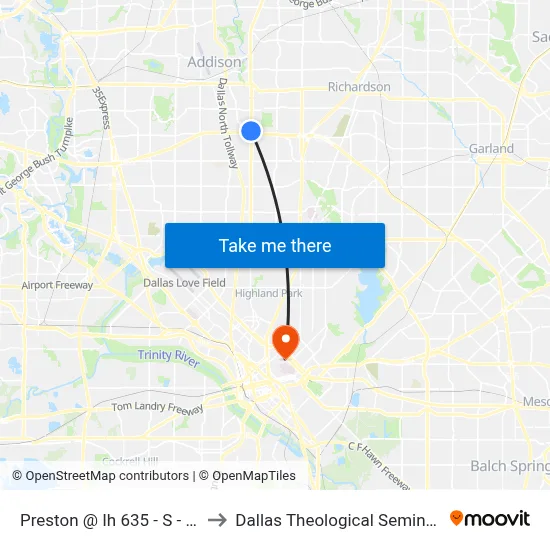 Preston @ Ih 635 - S - Ns to Dallas Theological Seminary map