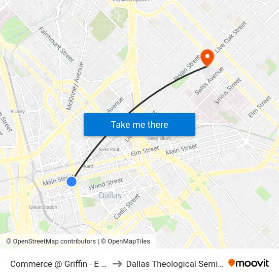 Commerce @ Griffin - E - MB to Dallas Theological Seminary map