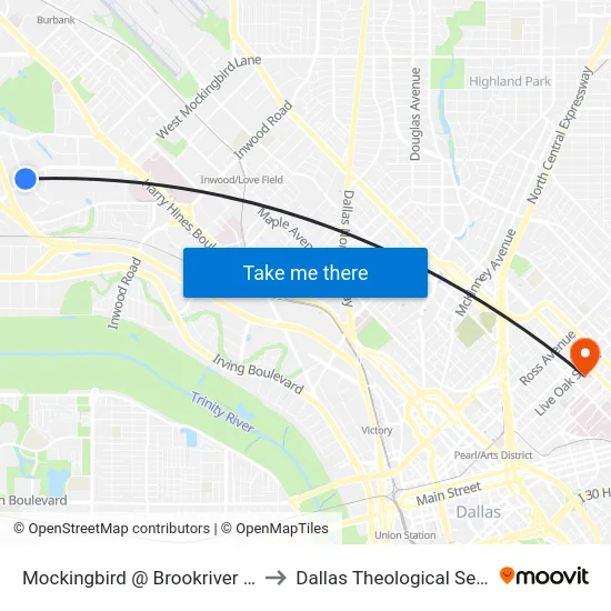 Mockingbird @ Brookriver - W - Ns to Dallas Theological Seminary map