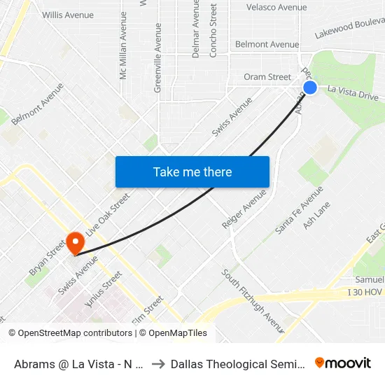 Abrams @ La Vista - N - Ns to Dallas Theological Seminary map