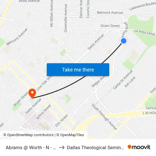 Abrams @ Worth - N - Ns to Dallas Theological Seminary map