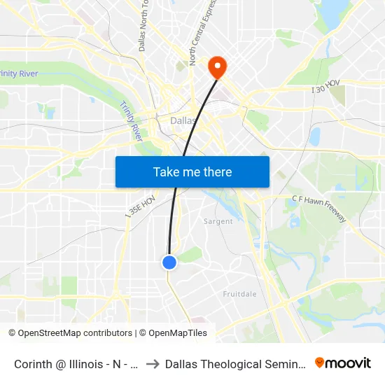 Corinth @ Illinois - N - Ns to Dallas Theological Seminary map