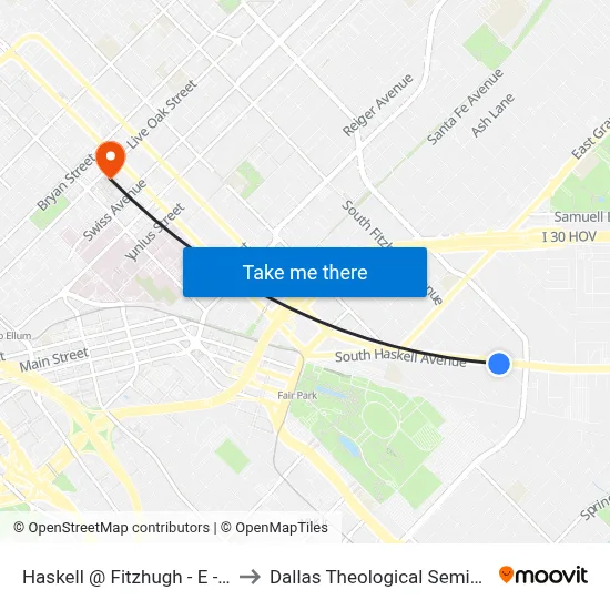 Haskell @ Fitzhugh - E - Ns to Dallas Theological Seminary map
