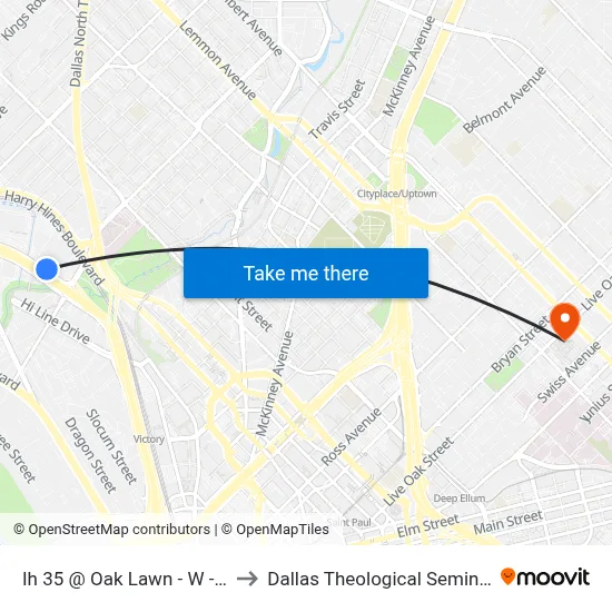 Ih 35 @ Oak Lawn - W - FS to Dallas Theological Seminary map