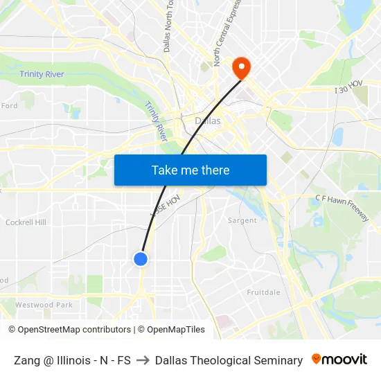 Zang @ Illinois - N - FS to Dallas Theological Seminary map