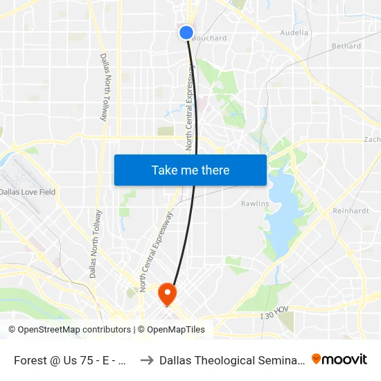 Forest @ Us 75 - E - MB to Dallas Theological Seminary map