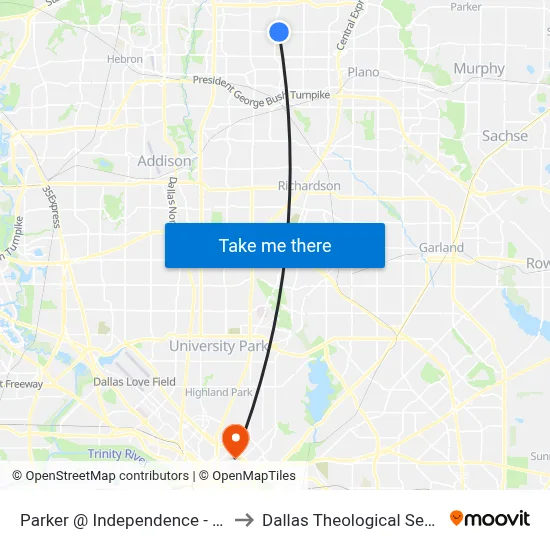 Parker @ Independence - W - MB to Dallas Theological Seminary map