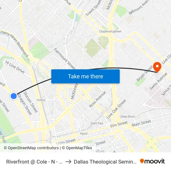 Riverfront @ Cole - N - Ns to Dallas Theological Seminary map