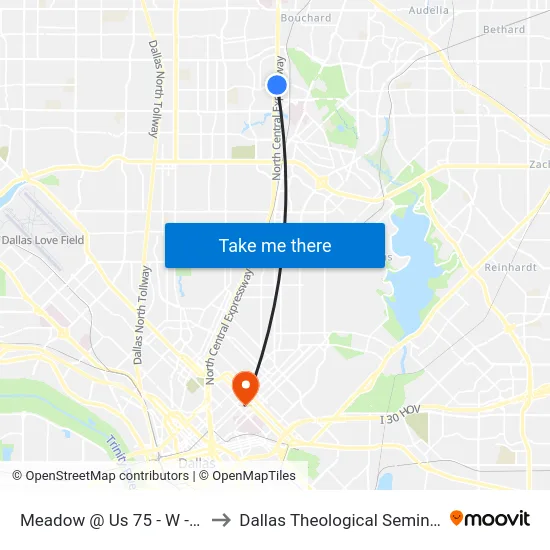 Meadow @ Us 75 - W - Ns to Dallas Theological Seminary map