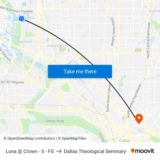 Luna @ Crown - S - FS to Dallas Theological Seminary map