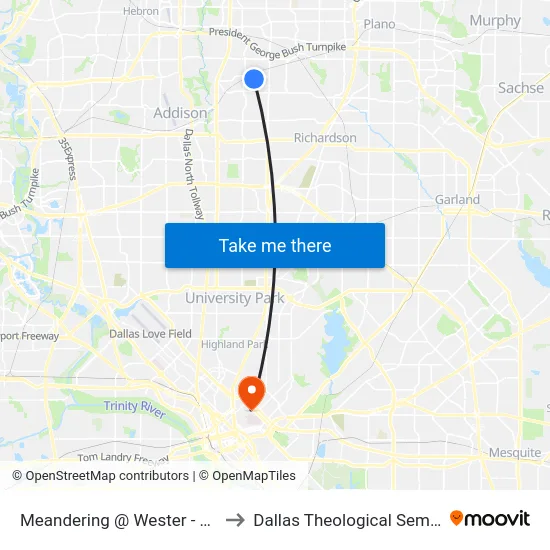 Meandering @ Wester - N - FS to Dallas Theological Seminary map