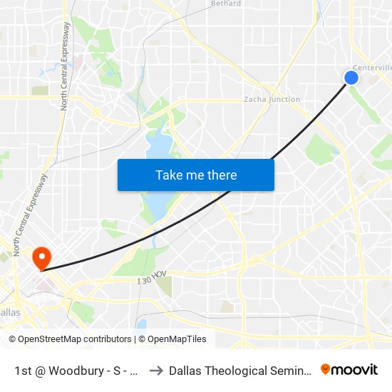 1st @ Woodbury - S - MB to Dallas Theological Seminary map