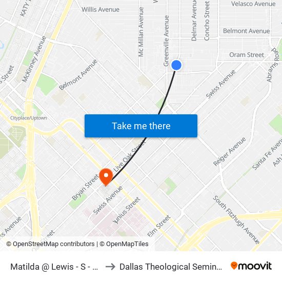 Matilda @ Lewis - S - Ns to Dallas Theological Seminary map