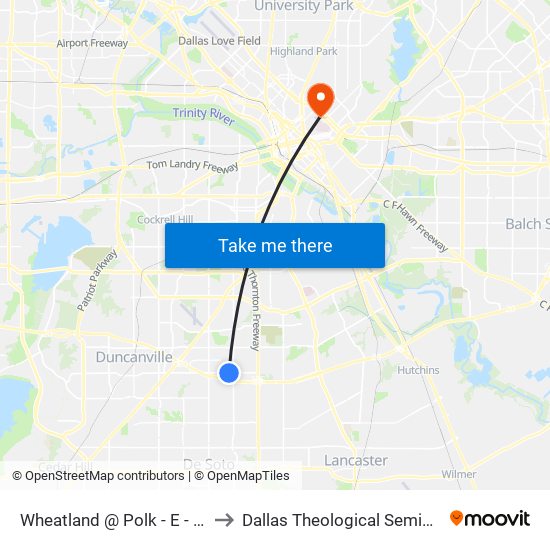 Wheatland @ Polk - E - MB to Dallas Theological Seminary map