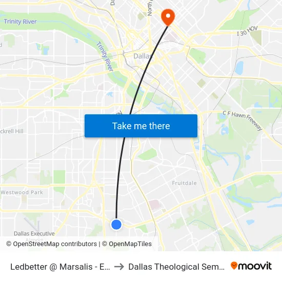 Ledbetter @ Marsalis - E - Ns to Dallas Theological Seminary map