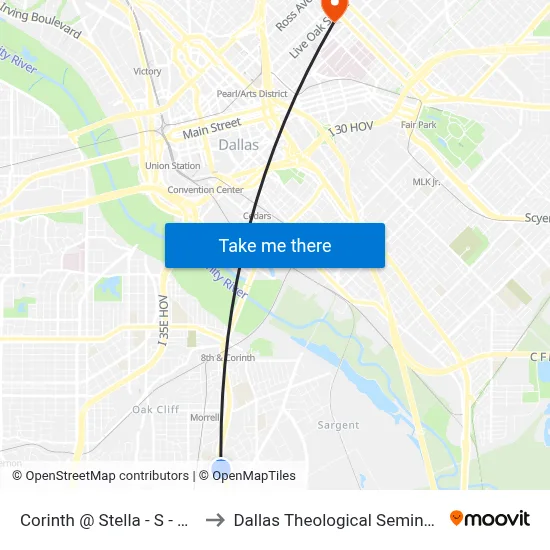 Corinth @ Stella - S - MB to Dallas Theological Seminary map