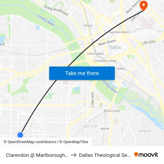 Clarendon @ Marlborough - E - FS to Dallas Theological Seminary map