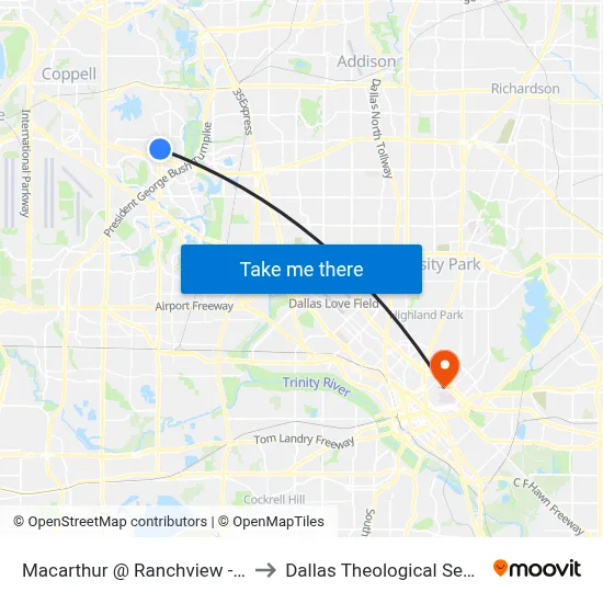 Macarthur @ Ranchview - S - Ns to Dallas Theological Seminary map
