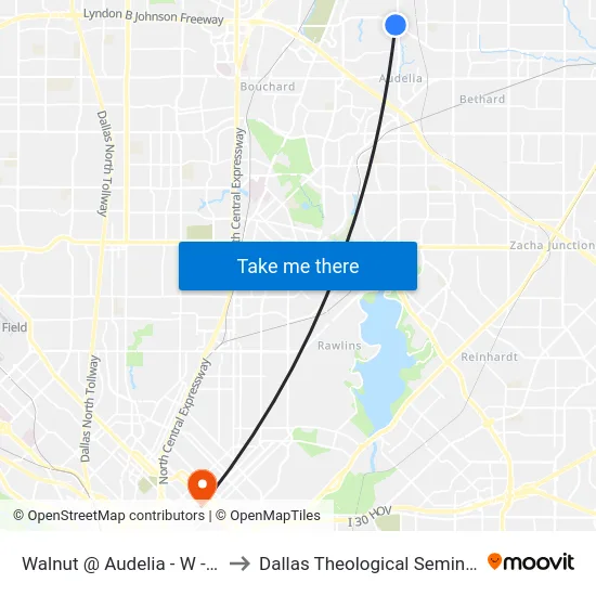 Walnut @ Audelia - W - FS to Dallas Theological Seminary map