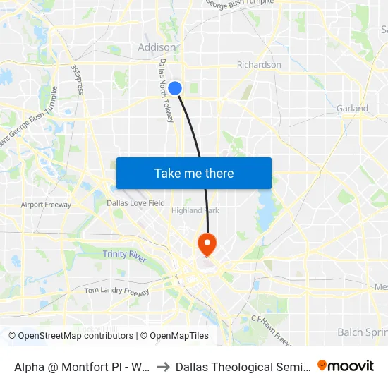 Alpha @ Montfort Pl - W - FS to Dallas Theological Seminary map