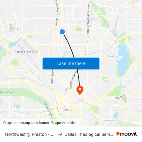 Northwest @ Preston - E - FS to Dallas Theological Seminary map