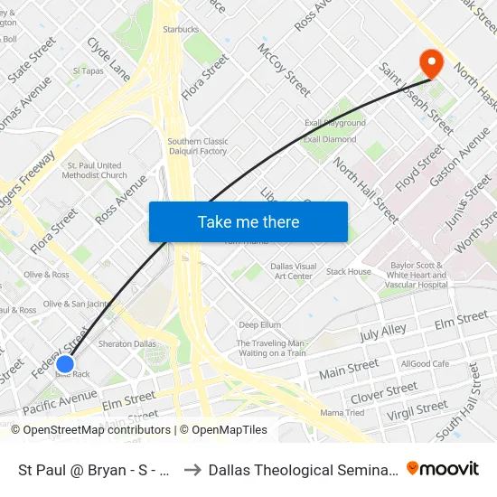 St Paul @ Bryan - S - Ns to Dallas Theological Seminary map