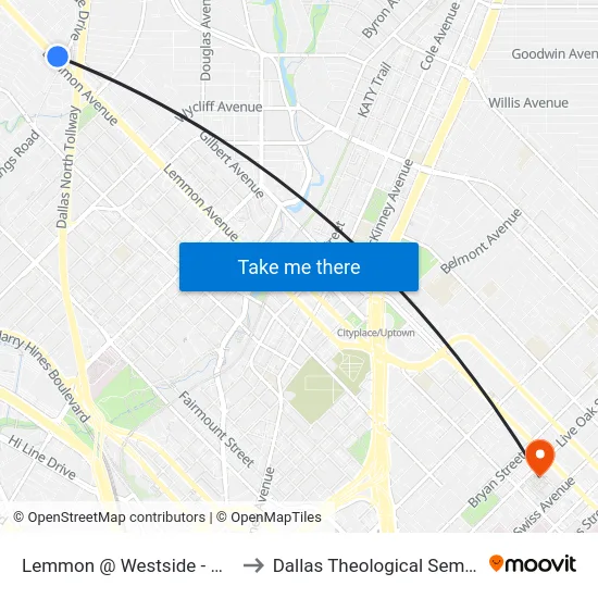 Lemmon @ Westside - N - FS to Dallas Theological Seminary map