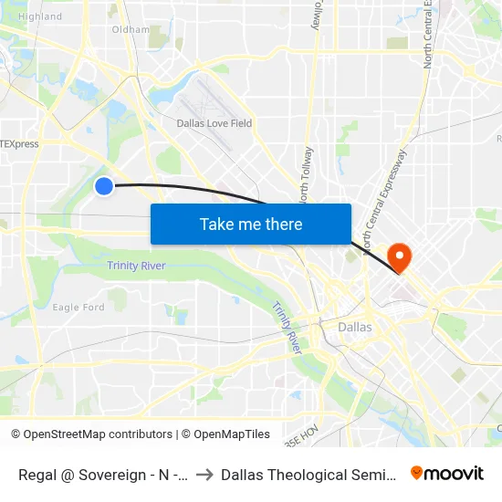 Regal @ Sovereign - N - Ns to Dallas Theological Seminary map