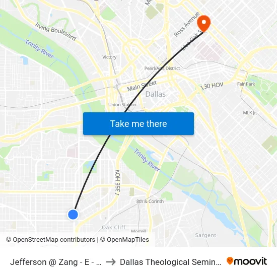 Jefferson @ Zang - E - Ns to Dallas Theological Seminary map
