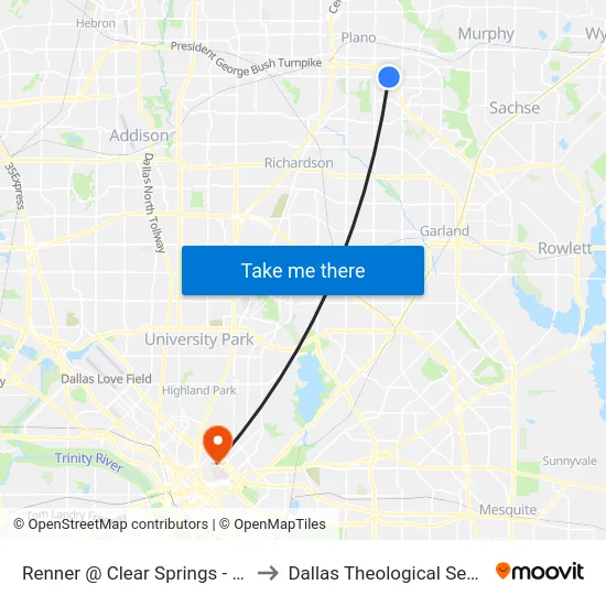 Renner @ Clear Springs - W - MB to Dallas Theological Seminary map