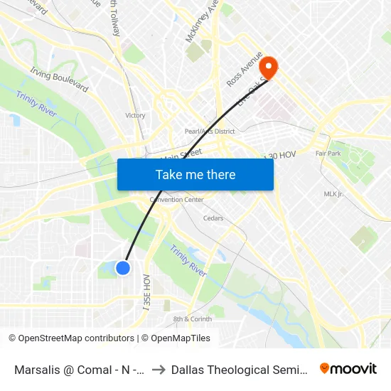 Marsalis @ Comal - N - Ns to Dallas Theological Seminary map