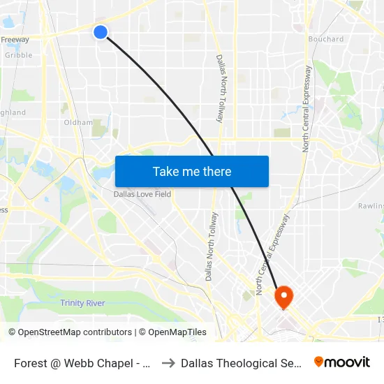 Forest @ Webb Chapel - W - MB to Dallas Theological Seminary map