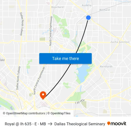 Royal @ Ih 635 - E - MB to Dallas Theological Seminary map