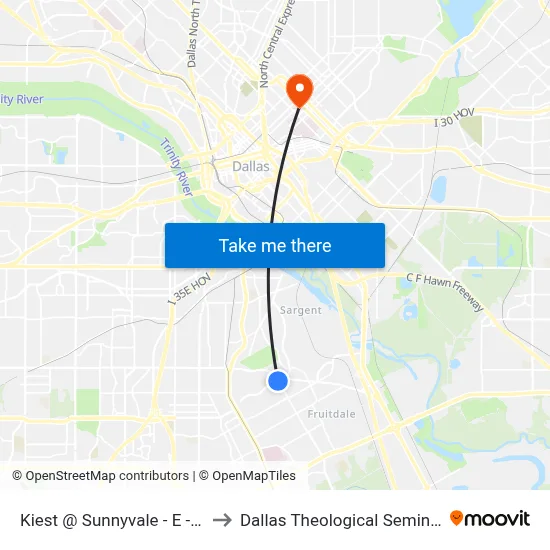 Kiest @ Sunnyvale - E - Ns to Dallas Theological Seminary map