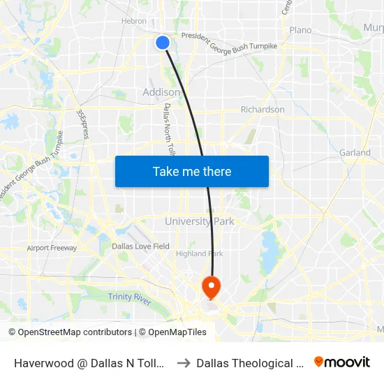 Haverwood @ Dallas N Tollway - W - MB to Dallas Theological Seminary map