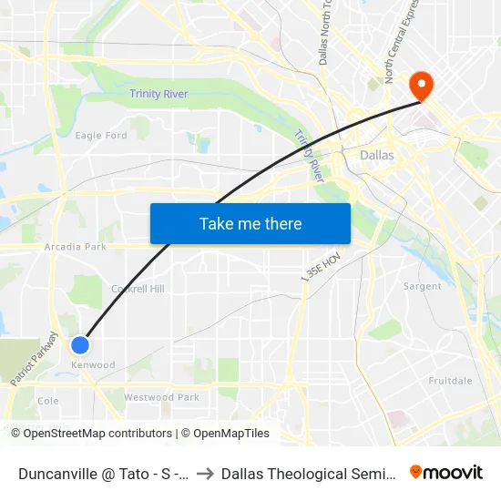 Duncanville @ Tato - S - Ns to Dallas Theological Seminary map