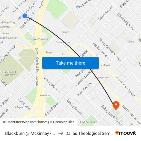 Blackburn @ Mckinney - E - FS to Dallas Theological Seminary map