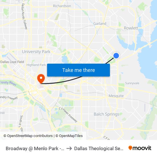 Broadway @ Menlo Park - S - FS to Dallas Theological Seminary map