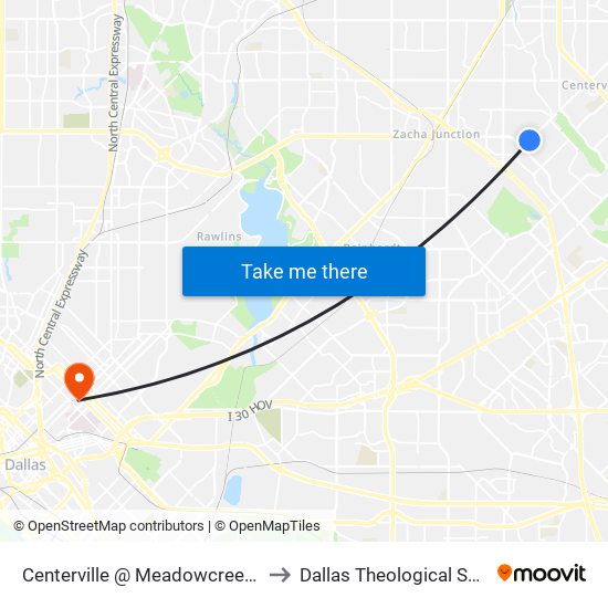 Centerville @ Meadowcreek - N - FS to Dallas Theological Seminary map