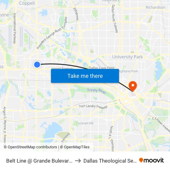 Belt Line @ Grande Bulevar - S - MB to Dallas Theological Seminary map