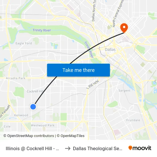 Illinois @ Cockrell Hill - W - MB to Dallas Theological Seminary map