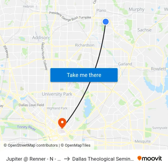 Jupiter @ Renner - N - Ns to Dallas Theological Seminary map
